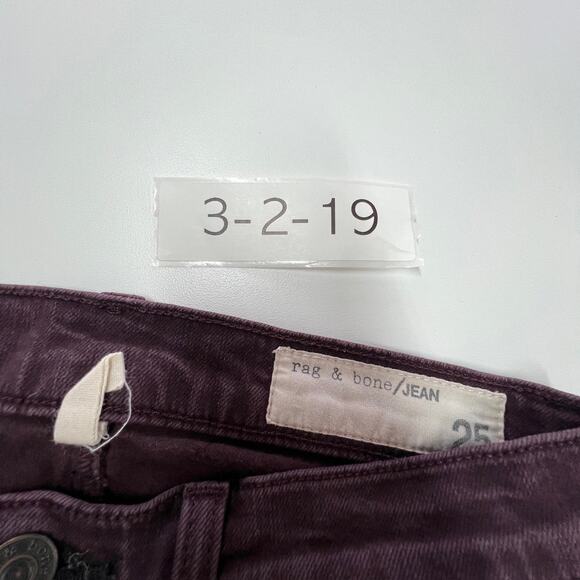 Rag & Bone Jeans Womens 25 Purple Skinny Stretch Style Mid Rise Pants - Picture 5 of 10